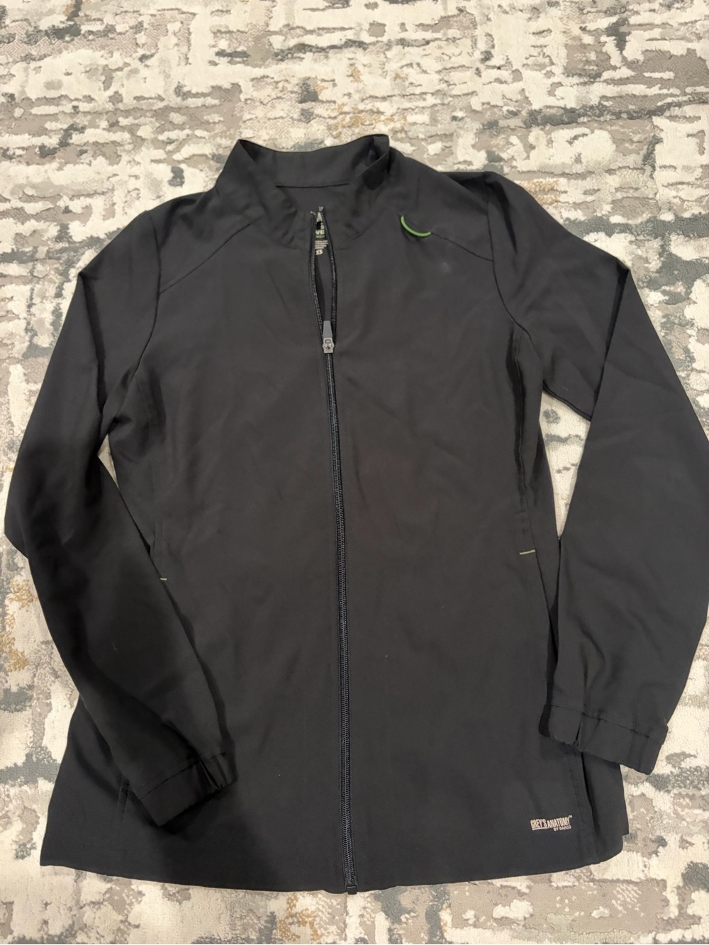 Grey's Anatomy Black Top with Lime Green Accent